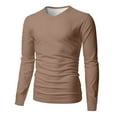 thumbnail image 7 of JGNGSHN Long Sleeve Shirts for Men Solid Color V-Neck T Shirt Slim Stretch Basic Tees, 7 of 7