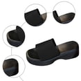 thumbnail image 4 of Rokment Womens Platform Dress Slides Sandals Beach Summer Trendy Casual Stretchy Square Open Toe Chunky Wedge High Heels Comfortable Walking Slip on Black Size 6, 4 of 6