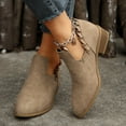 thumbnail image 5 of IUJSOY Ankle Boots for Women Slip on Cutout Pointed Toe Stacked Low Heel Chelsea Booties, 5 of 7