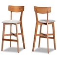 thumbnail image 1 of Baxton Studio Grey Upholstered and Brown Finished Wood 2-Piece Bar Stool Set, 1 of 8
