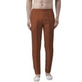 thumbnail image 1 of eloria Men's Premium Comfort Straight Fit Flat Front Dress Pant Pyjamas, Color: Brown, Size : 44, 1 of 6