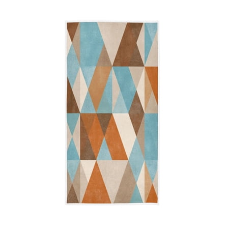 Towel 30x15 Inch Face Towel Hand Towel Bath Towels Hand Bath Towels Single-Sided Printed Towels, Lightweight, Breathable and Absorbent Terracotta Triangle Geometric Mosaic