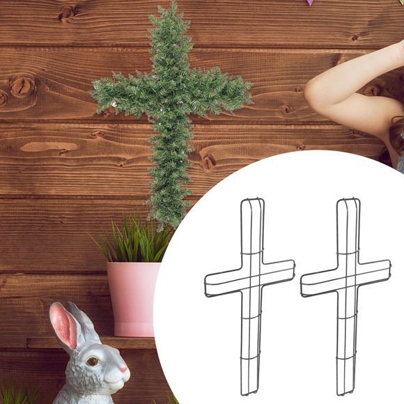 OHOIOLLA 2Ud Marco Floral De Hierro Cruzado Para Manualidades Y Festiva Para Interiores Y Exteriores