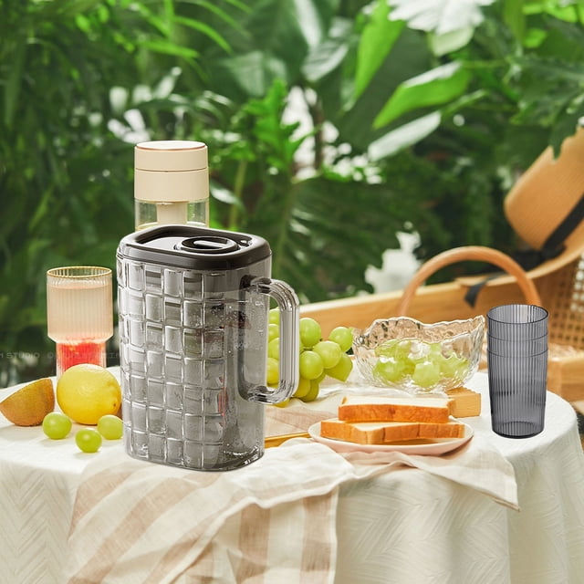 RKSTN Plasti C Water Kettle Light Luxurys Cold Water Kettle Living Room Large Capacity 2L Cool White Water Kettle Household Water Cup Set Refrigerator Juices Vapors Tea Kettle Kitchen Gadgets