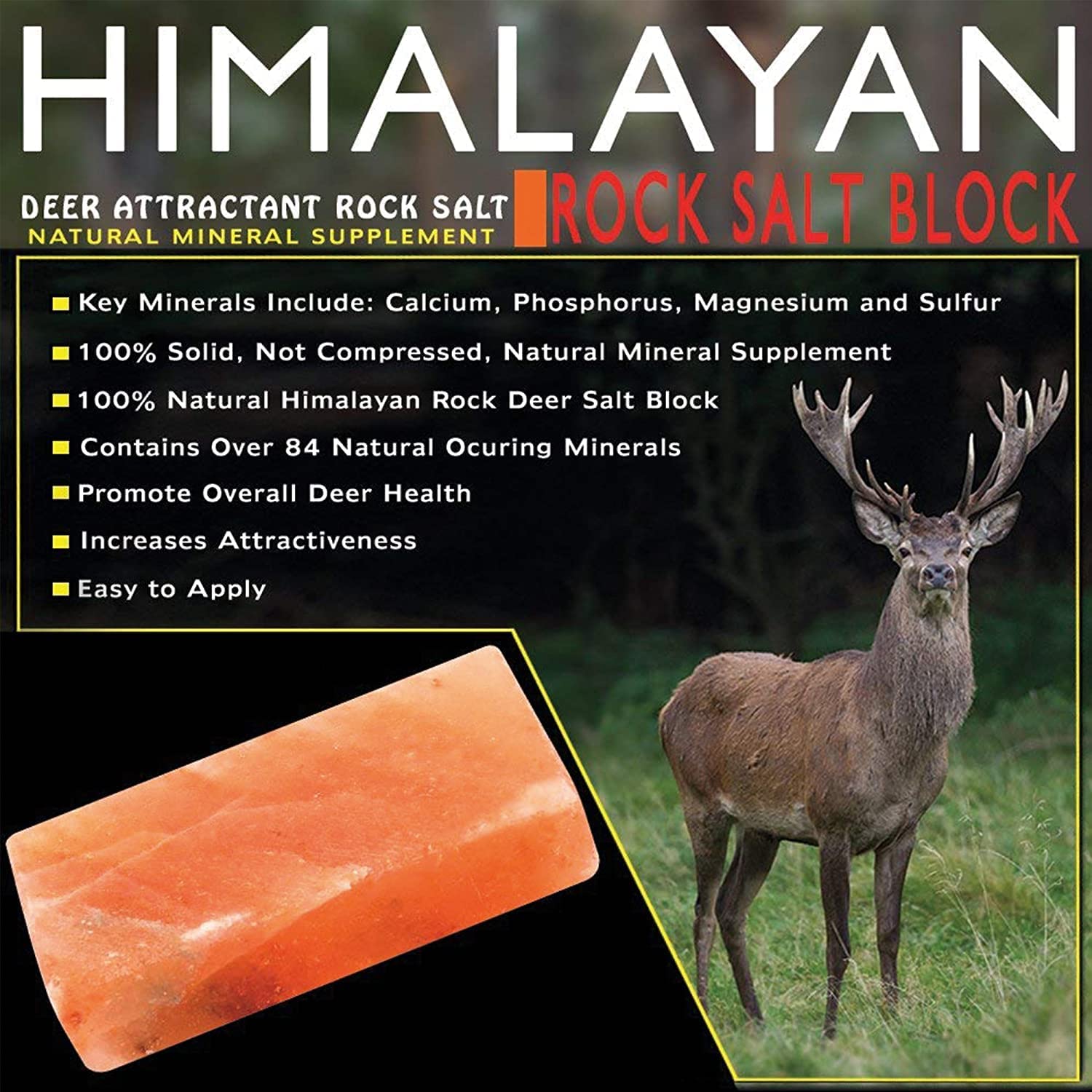 HIMALAYAN PINK SALT 84 Licking Salt Brick for Deer, Pink Rock Mineral Natural - pack of 2