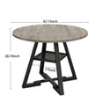 thumbnail image 5 of Behome 42” Round Dining Table for 4-6,Wooden Kitchen Table with Storage Shelf,Farmhouse Circle Tables for Dining Room, Living Room, 5 of 6