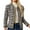 Plaid jackets-White, variant on Gamivast Womens Tweed Blazer Plaid Lightweight Long Sleeve Open Front Work Office Short Jacket Fall Winter Trendy Crew Neck Suit Outerwear Elegant Business Coats