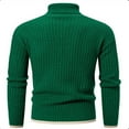 thumbnail image 3 of ibuvkizy Mens Turtleneck Sweaters NEW DESIGN Man Solid Color Long Sleeve Knit Choker Sweater Green,XXXL, 3 of 3