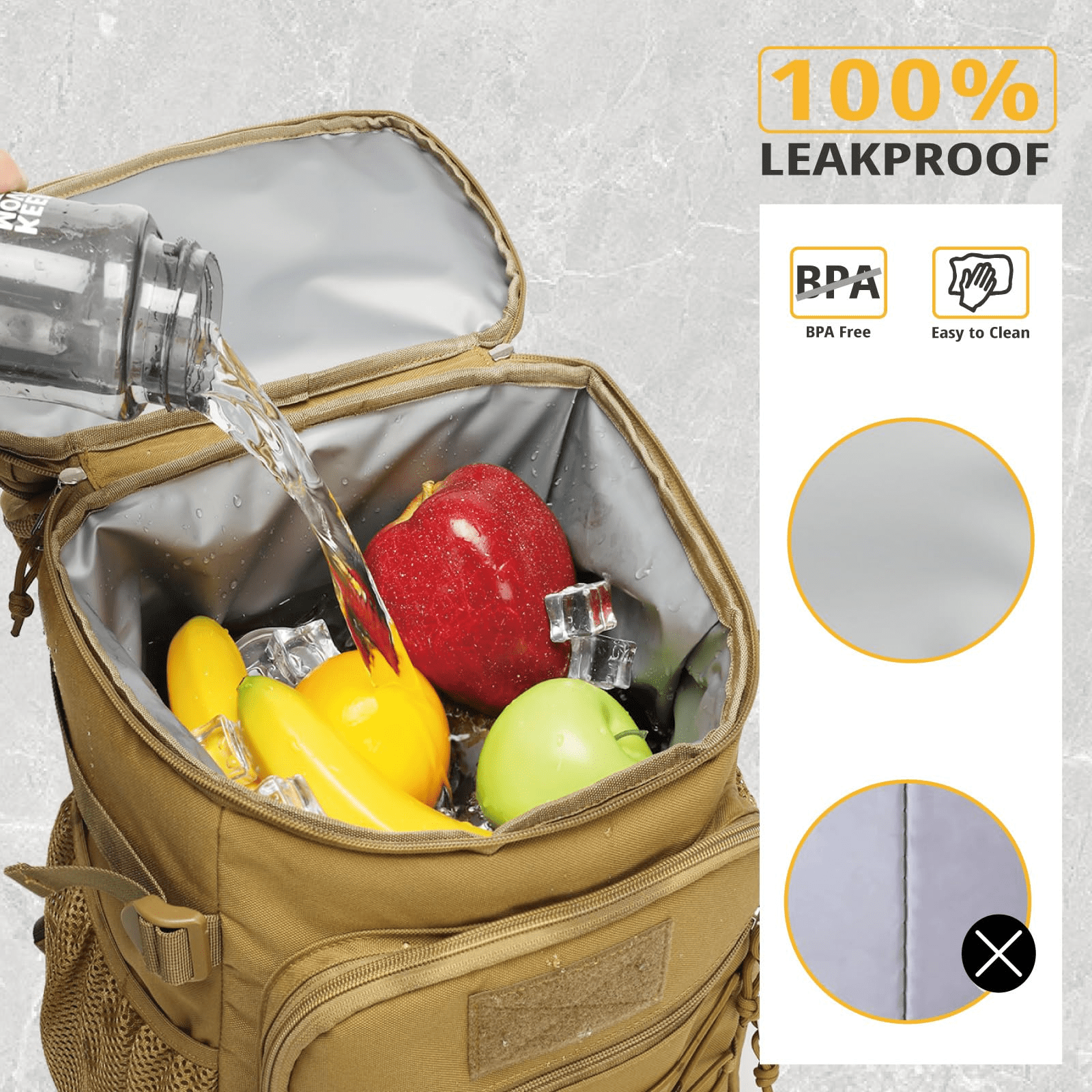 Backpack Cooler, 25L Cooler Backpack Insulated Leak-Proof, Heavy Duty Large Lunch Backpack, Waterproof Ice Chest Backpack for Men Women Adults Work Day trip Camping Beach Hiking Essential