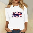 thumbnail image 2 of GERsome American Flag T Shirts for Women 4th of July Tops USA Graphic Crewneck Shirts Casual 3/4 Sleeve American Proud Tops White S-3XL, 2 of 4