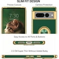 thumbnail image 2 of Pixel 7 Pro Case, Google Pixel 7 Pro Case with 360° Ring Holder Kickstand Magnetic Car Mount Support Shockproof Anti-Slip Protective Electroplated Case for Google Pixel 7 Pro 6.7'', Green., 2 of 16