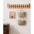 thumbnail image 4 of TeoKJ Over The Door Woven Baskets 2 Tier Hanging Wall Towel Basket Decorative Organizer for Living Room Kitchen - Khaki, 4 of 11