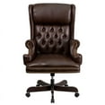 thumbnail image 4 of High Back Traditional Oversized Headrest Brown Leather Ergonomic Office Chair, 4 of 4