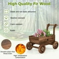 thumbnail image 4 of Decorative Wooden Wagon Cart with Handle Wheels and Drainage Hole, 4 of 8