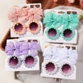 thumbnail image 2 of 3Pcs/set Cheer Bow Hairclips Retro Flower Sunglasses for Kids Printing Handmade Hairgripes Girls Headwear Glasses Accessories, 2 of 10