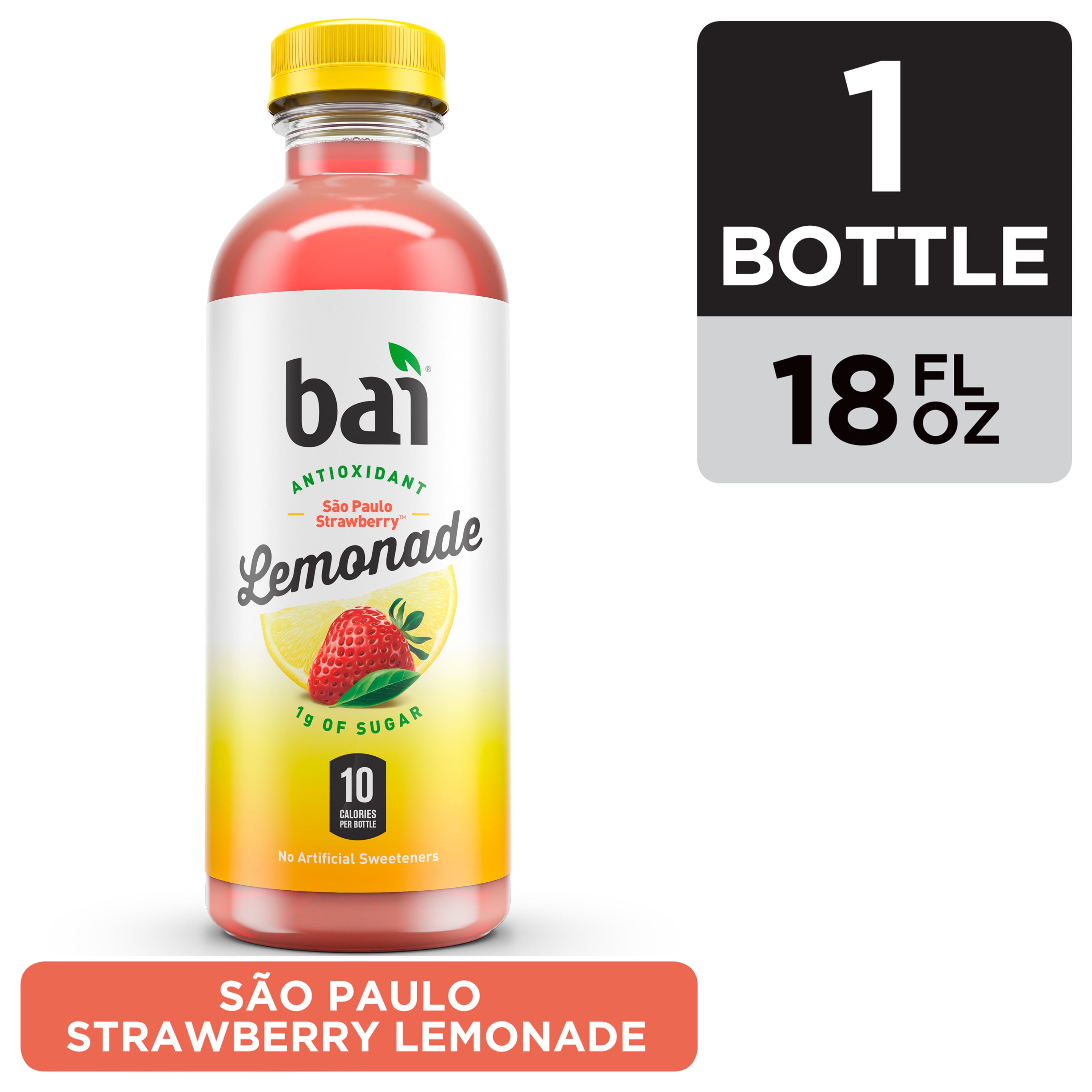 Bai Flavored Water, São Paulo Strawberry Lemonade, Antioxidant Infused