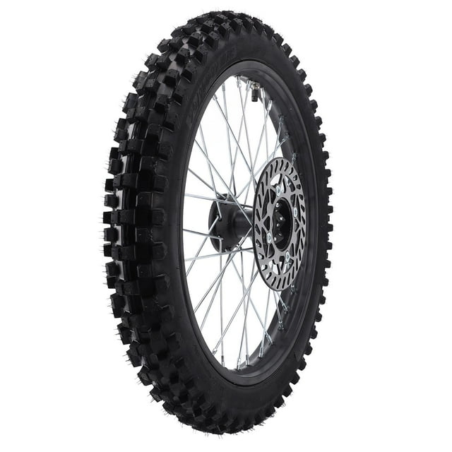 Dirt Bike Front Wheel Assembly, High Strength Excellent Traction Front Wheel Rim Tire Replacement 17 Inch 15mm Rim Axle for Pit Dirt Bike