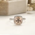 thumbnail image 5 of 10K White Gold Natural morganite Cushion Cluster Setting Engagement Ring, 5 of 6