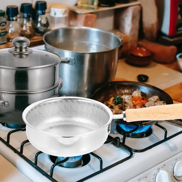 Minkissy Frying Pan Non Stick Stainless Steel Cookware for Sautéing 1Set