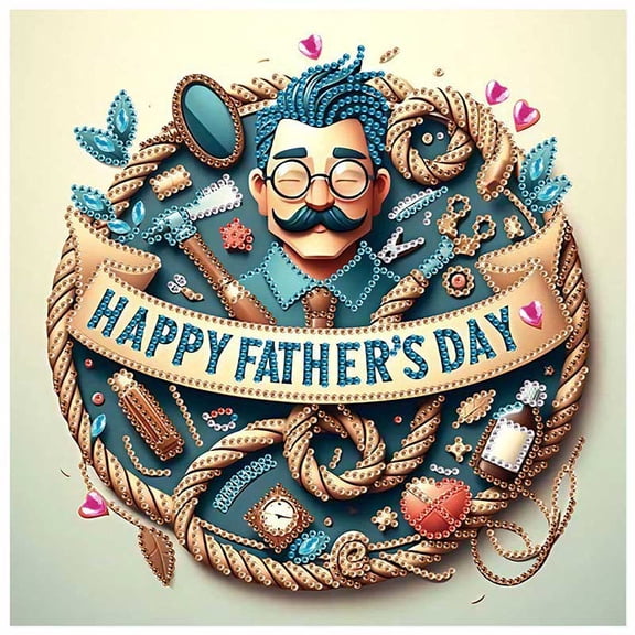 5D DIY Diamond Painting Kit Father's Day Handcrafted Artwork for Home Wall Decor Birthday and Christmas Gift