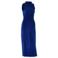 thumbnail image 2 of Liacowi Women Bodycon Long Dresses Sleeveless High Neck Pleated Slim Fit Dress for Party Cocktail, 2 of 4