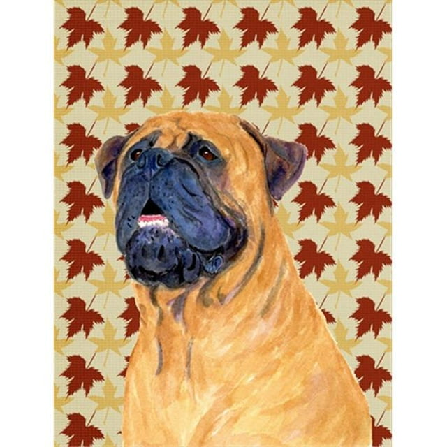 15 x 15 Po Mastiff Automne Feuilles Portrait Drapeau Jardin Taille