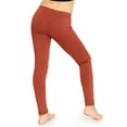 thumbnail image 3 of Stretch Is Comfort Stretchy Girl's Cotton Leggings Rust Medium, 3 of 6