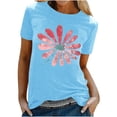 thumbnail image 2 of Qepwsc Womens Short Sleeve Tops Floral Print Shirts Crewneck Blouses T-Shirts Summer Outfit Graphic Tees for Women Casual T-Shirts Fashion Clothes 2025 Ladies Blouss S-XL, 2 of 5