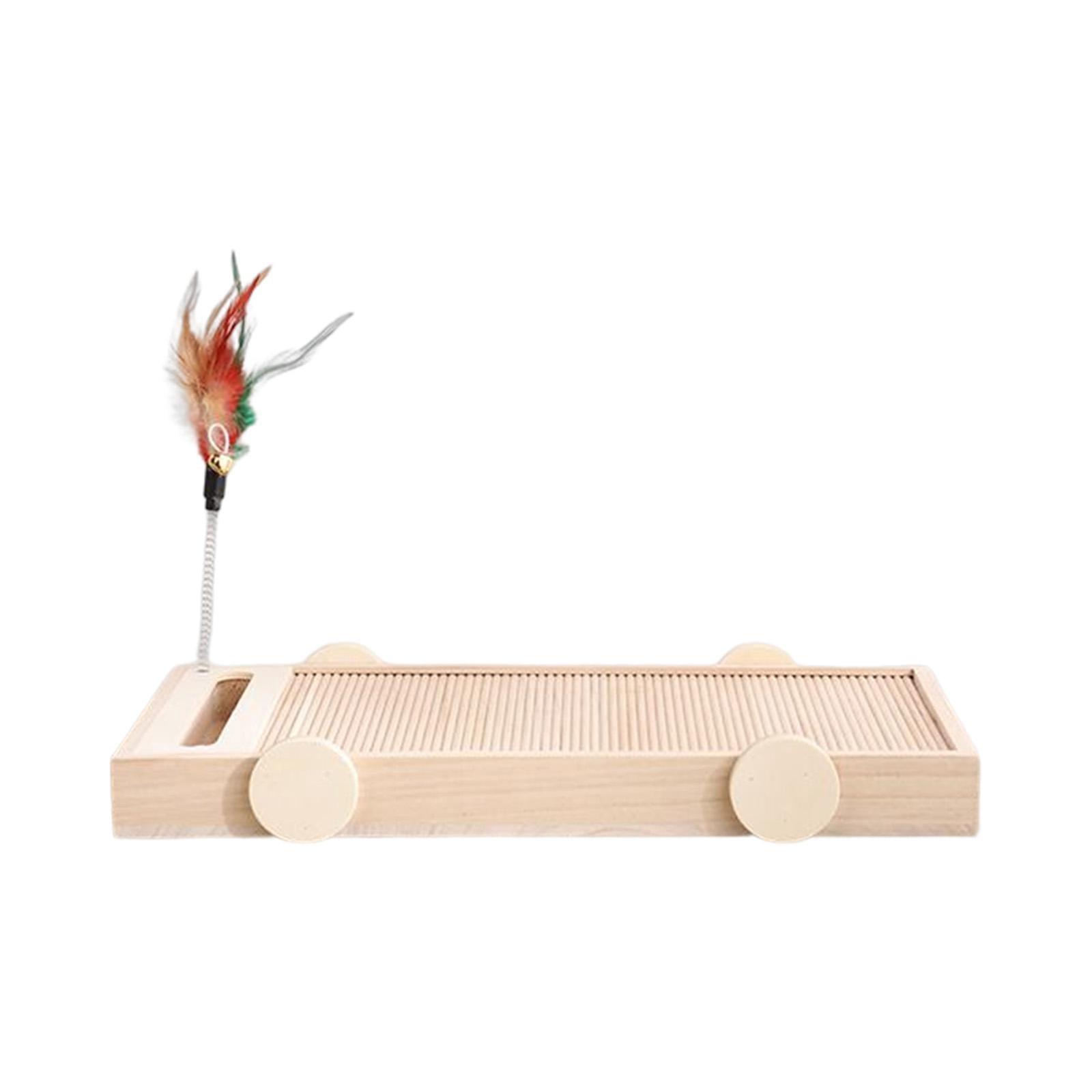 Bvdfgk Cat Scratch Pad Cat Scratching Board 3 in 1 with Ball Track Feather Teaser Cats 40cmx20cm