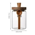 thumbnail image 6 of Glass Jar with Lid Tea Leaves Container Sealed Coffee Wooden Cover Japanese-style, 6 of 6