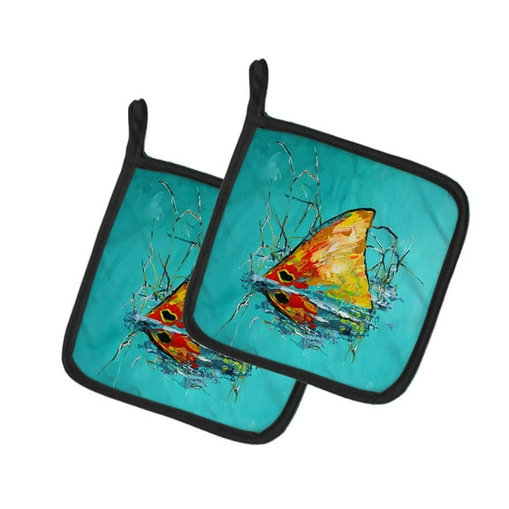 In The Marsh Red Fish Pair of Pot Holders