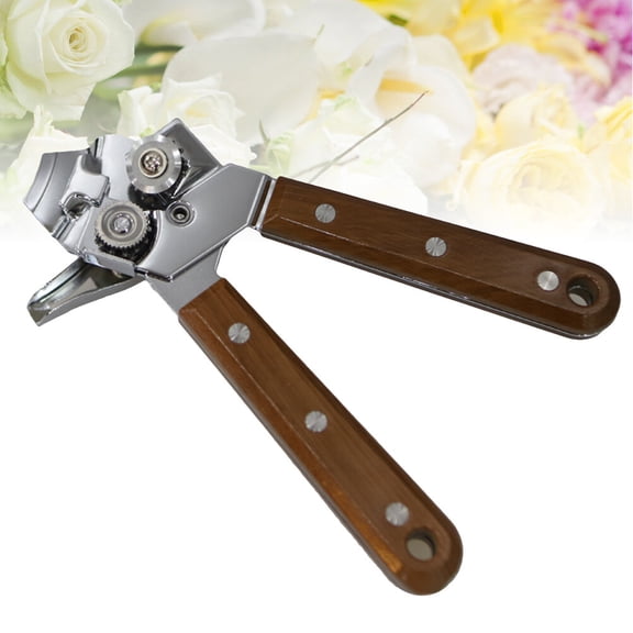 IFANLANDOR 1Pack Can Opener with Wooden Handle Multi Color 7.9X2.2X1.6in for Opening Cans and Jars