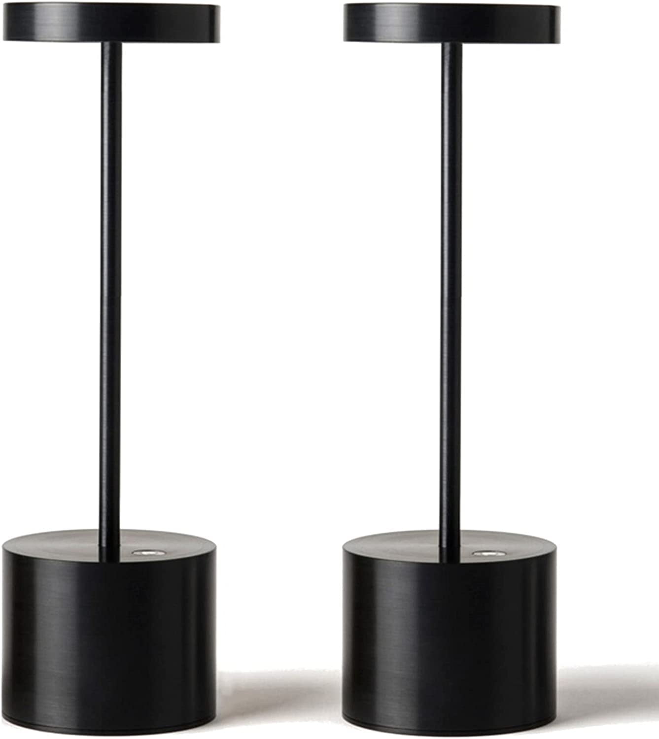 2 Pack Lampes de Table Rechargeables, Lampe de Bureau Sans Fil à LED, Batterie 5000mAh, Lampe de Table Portable, 3 Couleurs à Intensité Variable Continue jusqu'à 40 Heures d'Utilisation pour Restaurant/intérieur/extérieur