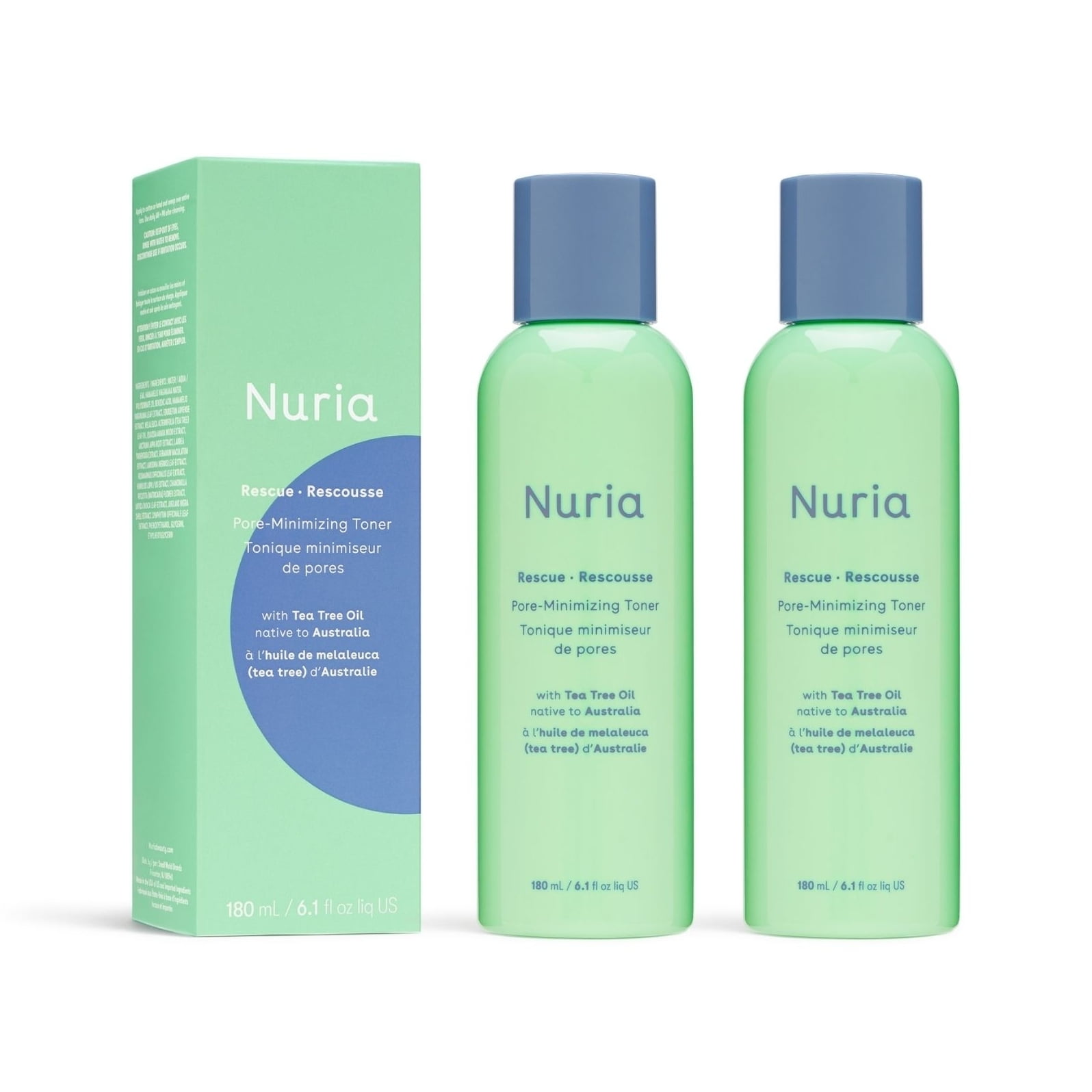 Nuria - Rescue Skin Toner for Face Pore Minimizer, Tea Tree Toner with Pure Witch Hazel Extract, Horsetail and Rosemary,