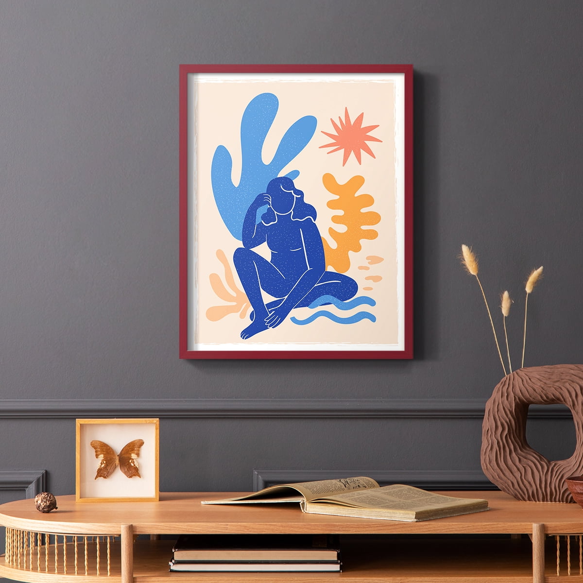 Matisse CCCLXIII in Red Solid Wood 22 x 28 Framed Print