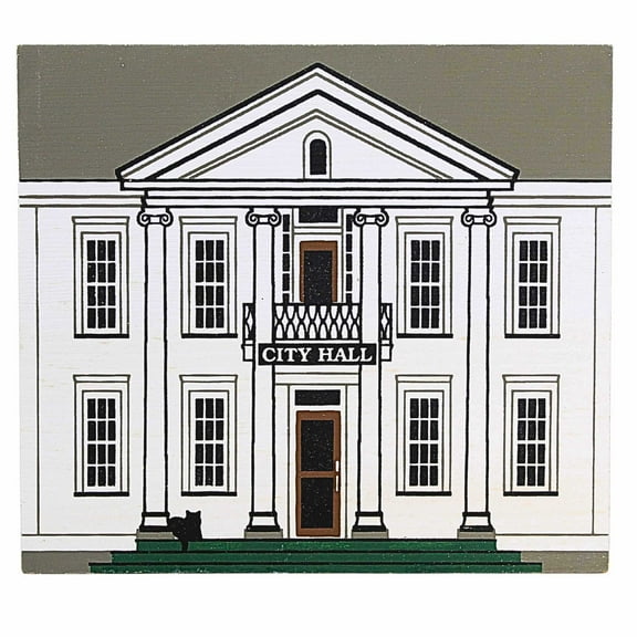 Cats Meow Village City Hall Wood Series Ix 9 Retired 0903 Cm