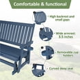 thumbnail image 4 of Mosbrisa HIPS Patio Glider 3 Seat with Cup Holders, Heavy Duty 900 lbs for Outdoor, Navy Blue, 4 of 6