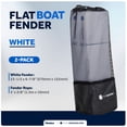 thumbnail image 3 of Five Oceans Contour Flat Boat Fender, Boat Fenders, Boat Bumpers for Docking, 2-Pack - 24-Inch, White, with 3/8-Inch x 5-Foot Fender Line and Convenient Storage Bag, Waterproof PVC Fabric - FO4614, 3 of 9
