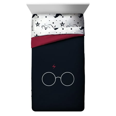 - Harry Potter Always Glasses & Lightning Bolt Reversible Twin/Full Comforter