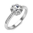 thumbnail image 2 of SuperJeweler 0.60 Carat Rose Cut Diamond Halo Ring In 14 Karat White Gold For Women, 2 of 6