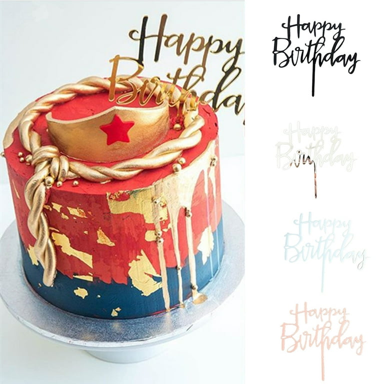 Decor Store Happy Birthday Cake Topper Flag Party Dessert Handmade ...