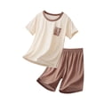 thumbnail image 4 of Amidoa Girls Summer Outfit Sets 2 Piece Graphic T-Shirt Short Sleeve and Shorts Set Kids Clothing Sets Brown Size 6, 4 of 5