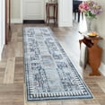 thumbnail image 2 of HOMERRY Washable Runner Rug 2' x 8' Floral Geometric Area Rug for Living Room, Blue, 2 of 5