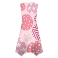 thumbnail image 5 of Minjewel Floral Print Easter Dress with Irregular Hem, Round Neck Sleeveless Midi Dress for Women, Casual Spring Church & Party Wear,Pink M, 5 of 8