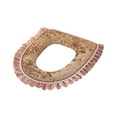 thumbnail image 2 of YgkuHd Toilet Seat Cushion, Zipper Model Toilet Seat Household Embroidery Sitting Washer Toilet Seat Cover Cute Washer Universal Toilet Seat Washable D Shapetoilet Seat Cushion (Coffee), 2 of 6