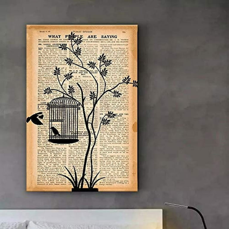 wall26 Canvas Wall Art Vintage Newspaper Pictures Home Wall Decorations for  Bedroom Living Room Paintings Canvas Prints Framed 