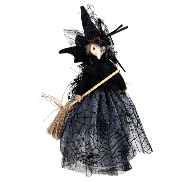 ColoMX Decoración de muñecas de bruja de Halloween Decoración de halloween Topper Witch Doll Desktop Decor