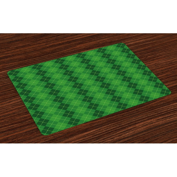 Irish Placemats Set of 4 Antique Tartan Inspired Symmetrical Checkered