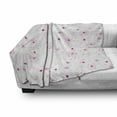 thumbnail image 2 of Princess Soft Flannel Fleece Throw Blanket, Pattern with Flowers Simple Classic Art Springtime Garden Cheerful, Cozy Plush for Indoor and Outdoor Use, 70" x 90", Magenta Fuchsia White, by Ambesonne, 2 of 5