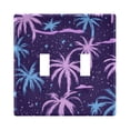 thumbnail image 2 of Haosy Light Switch Cover Plate 3 Gang Electrical Outlet Covers Pink Blue Plam Tree Decorate Wall Plate 4.56”x4.48”, 2 of 8